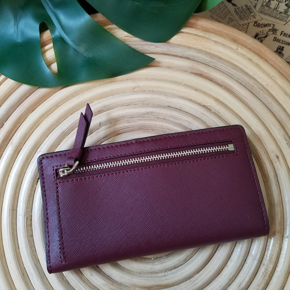 Large Slim Cameron Bifold Wallet Cherry Kate Spade - Picture 6 of 8